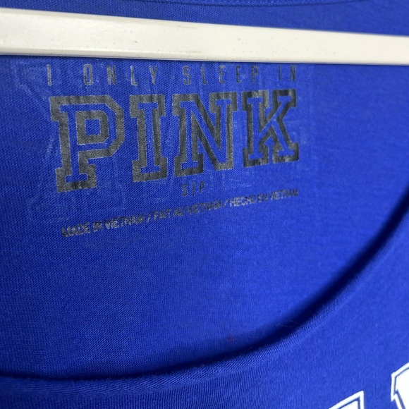 Y2K Victoria's Secret Blue Night Sleep Shirt Only Sleep in PINK Sleepwear Top S - Picture 8 of 9